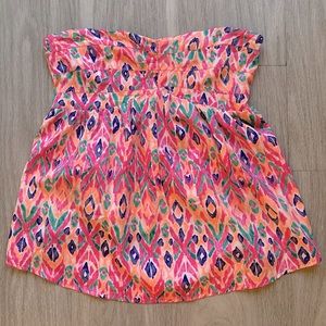 Vibrant Roxy Strapless Abstract Top